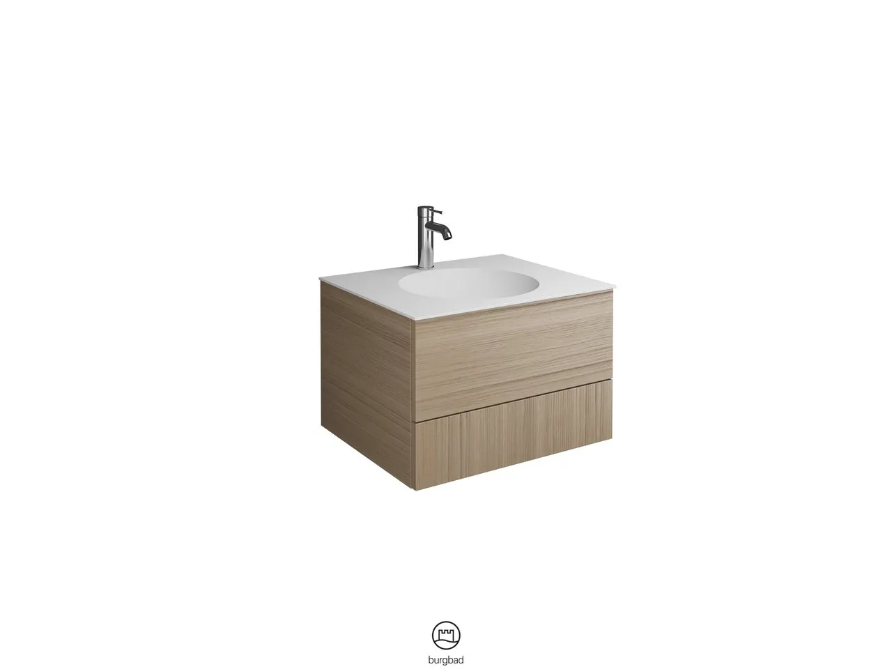 burgbad Coco HGL Waschtisch Set SFHR060 Mineralguss 505x606x406