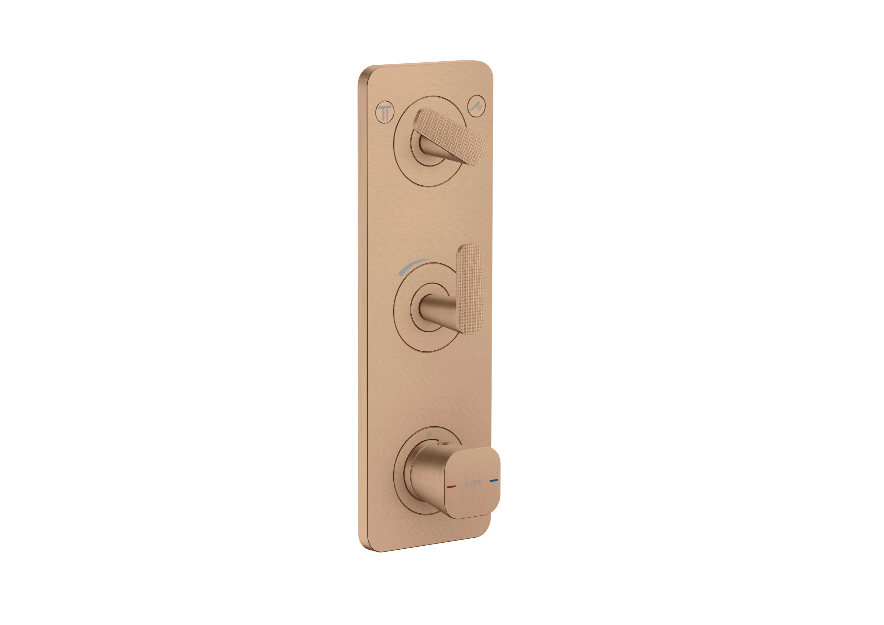 Hansgrohe AXOR Citterio C Thermostatmodul 380/120 UP FS Cubic cut Brushed Red Gold 2 Verbraucher DN20 Unterputz