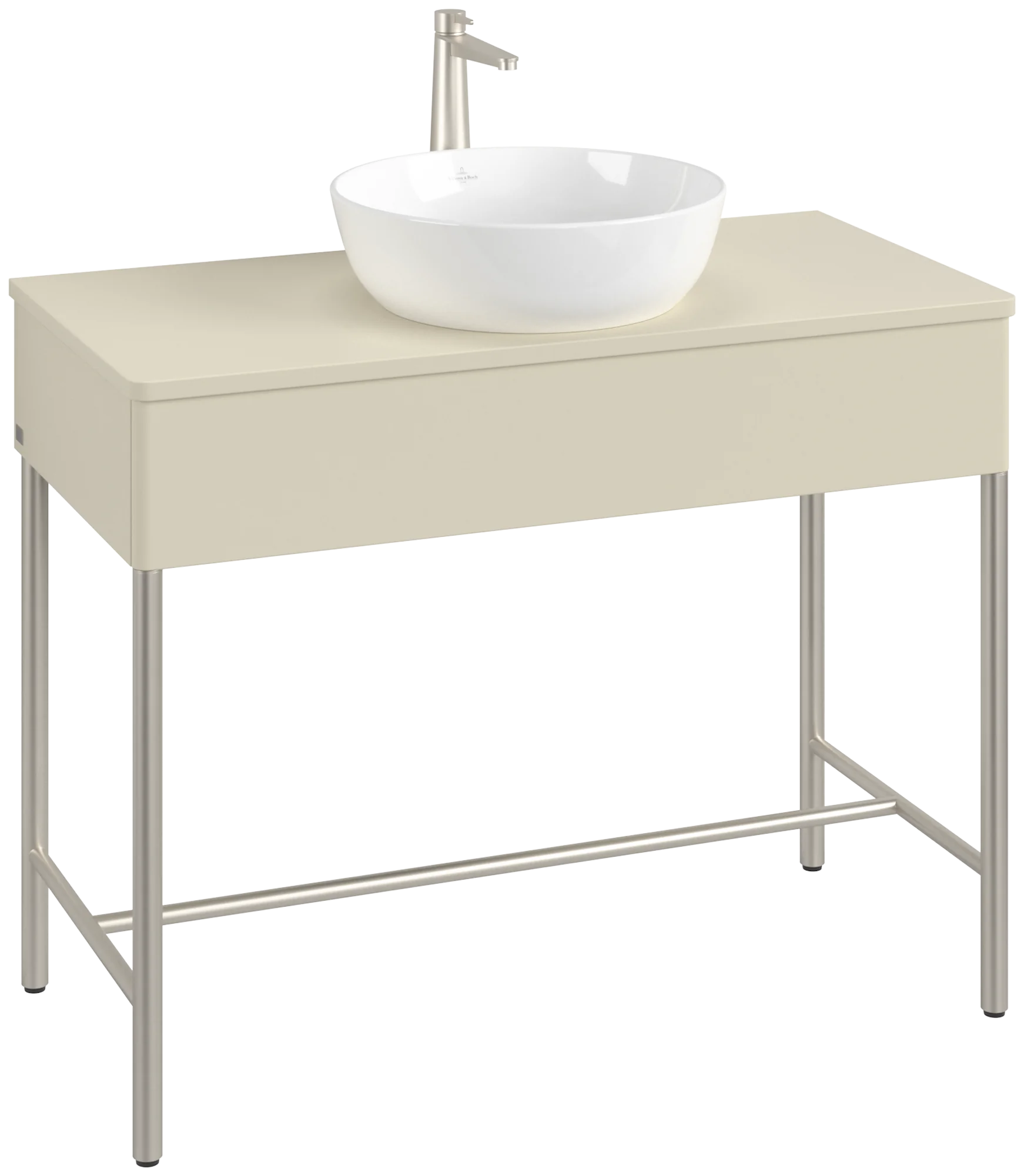 Villeroy & Boch Waschbeckenunterschrank Artis L61050, Silk Grey Matt Lacquer, 1000x782x500mm, mit Metallgestell, Beleuchtung, Push-to-open Funktion