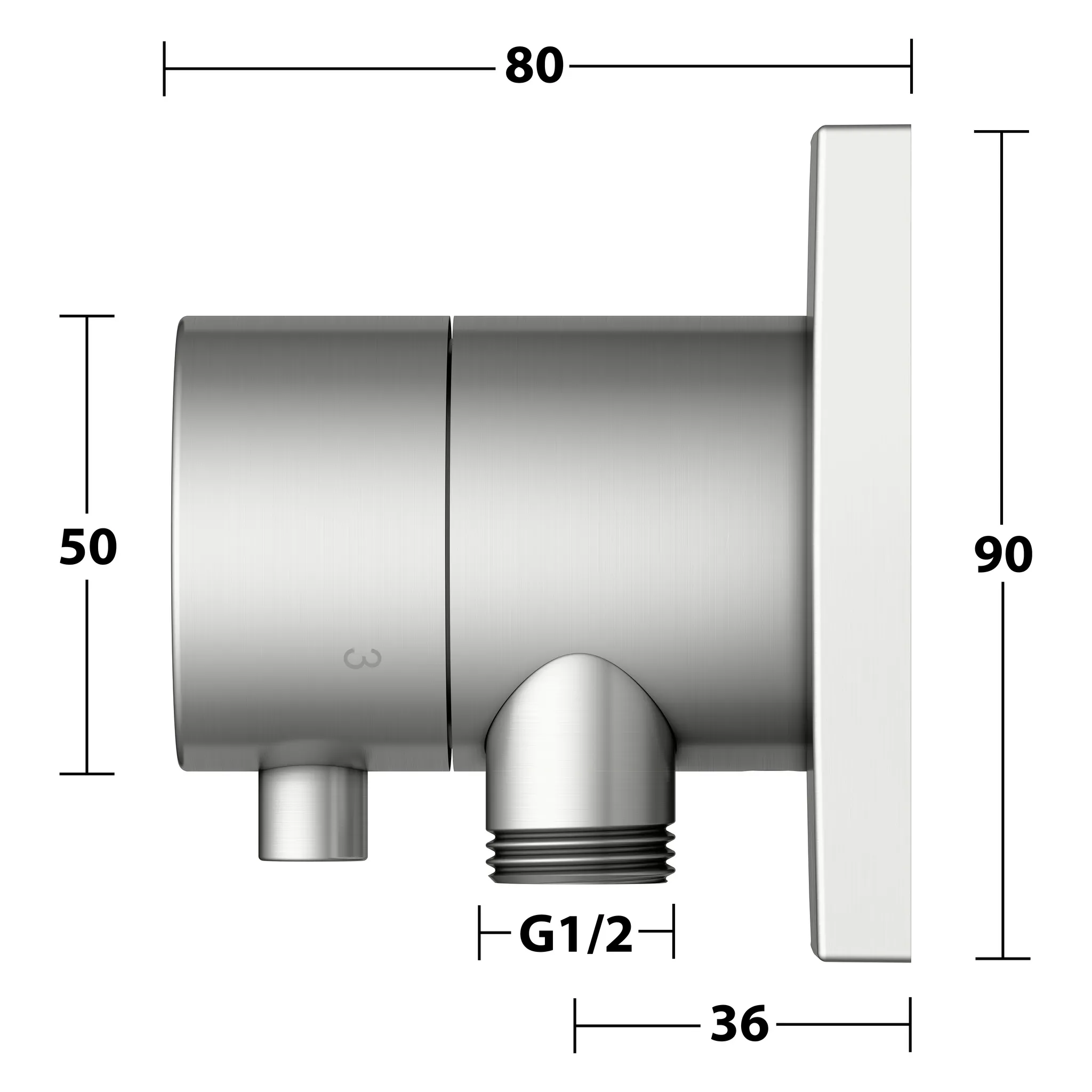 KEUCO IXMO Umstellventil Unterputz für 3 Verbraucher mit Schlauchanschluss Edelstahl-finish