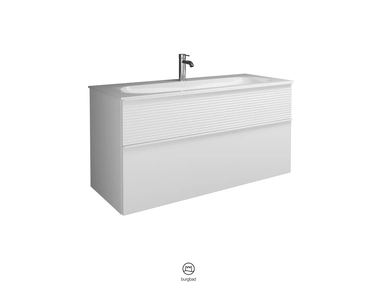 burgbad Badmöbelset „Fiumo“ Griff, Chrom (230 mm), in Eiche Dekor Cashmere