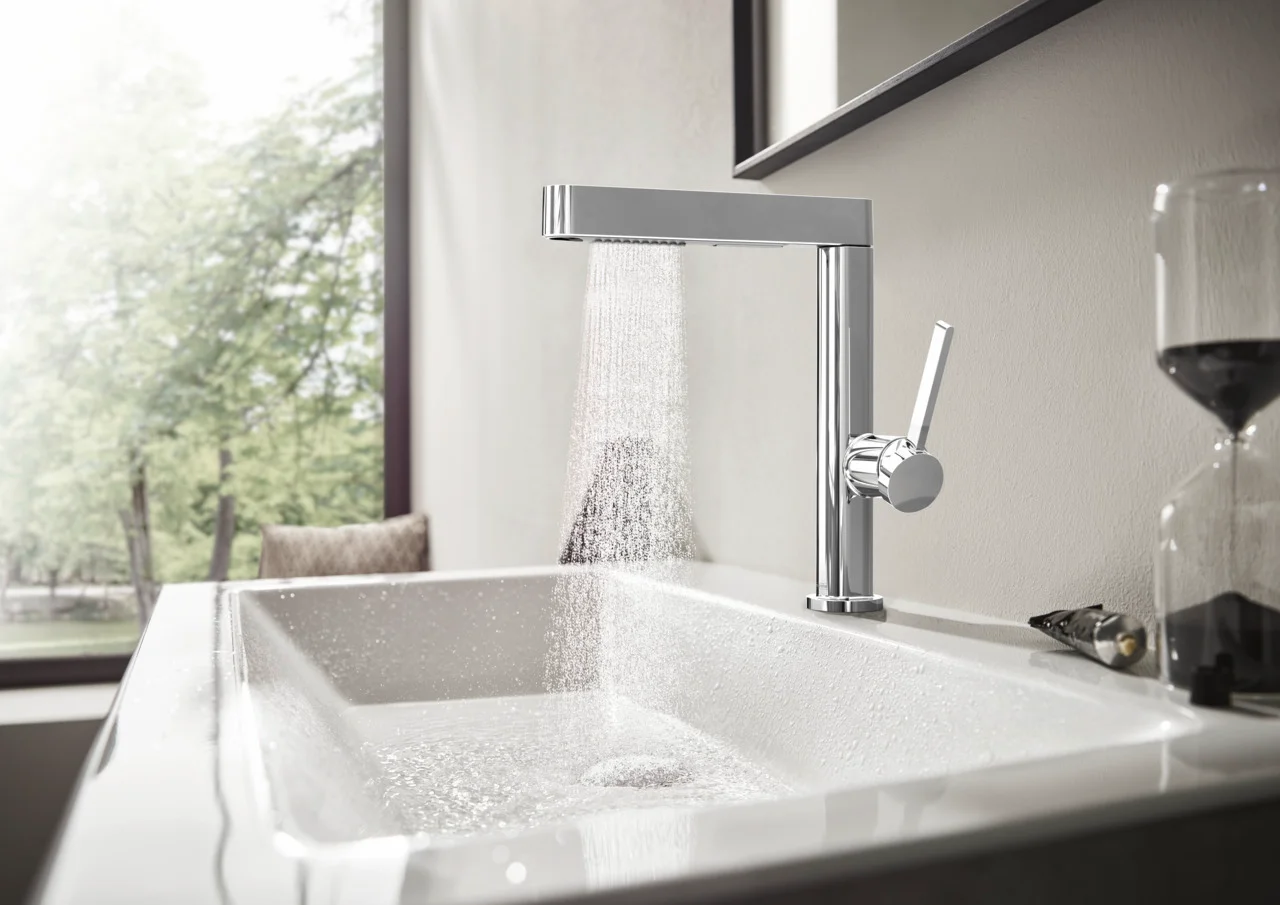 Hansgrohe Finoris Einhebel-Waschtischmischer 230 mit Ausziehbrause 2jet Chrom, Ausladung 191 mm, Auslaufhöhe 229 mm, Hebelgriff, Laminarstrahl und PowderRain, max. Durchflussmenge 5 l/min bei 3 bar Hansgrohe Finoris Einhebel-Waschtischmischer 230 mit Ausziehbrause 2jet Chrom, Ausladung 191 mm, Auslaufhöhe 229 mm, Hebelgriff, Laminarstrahl und PowderRain, max. Durchflussmenge 5 l/min bei 3 bar