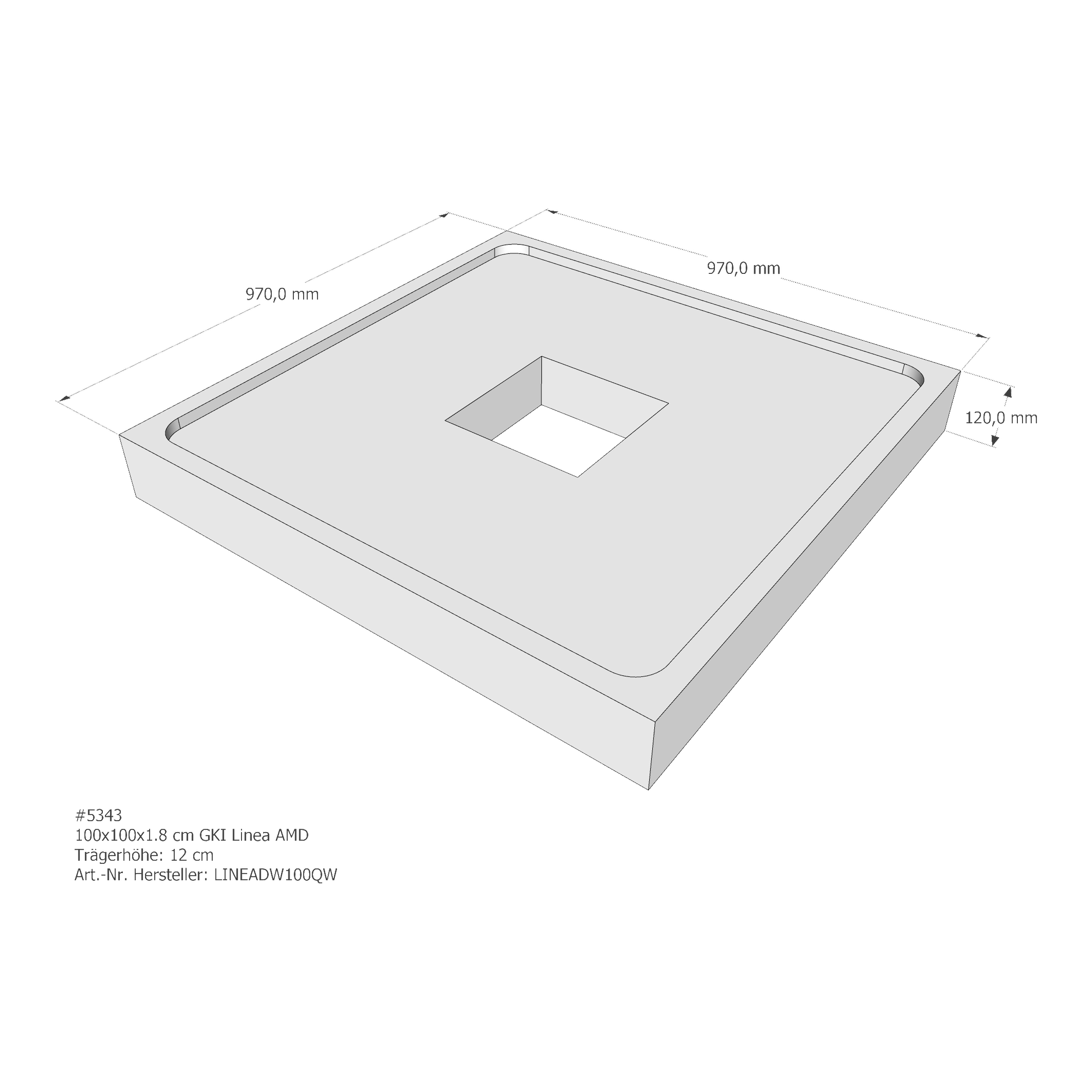 Duschwannenträger für GKI Linea 100 × 100 × 1,8 cm