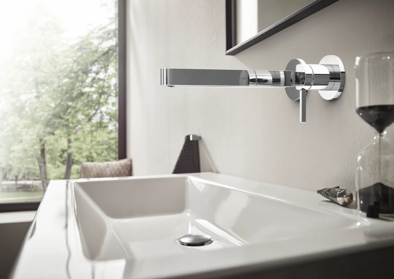 Hansgrohe Finoris Einhebel-Waschtischmischer Unterputz, Chrom, Ausladung 228 mm, Hebelgriff, Laminarstrahl, max. Durchfluss 5 l/min