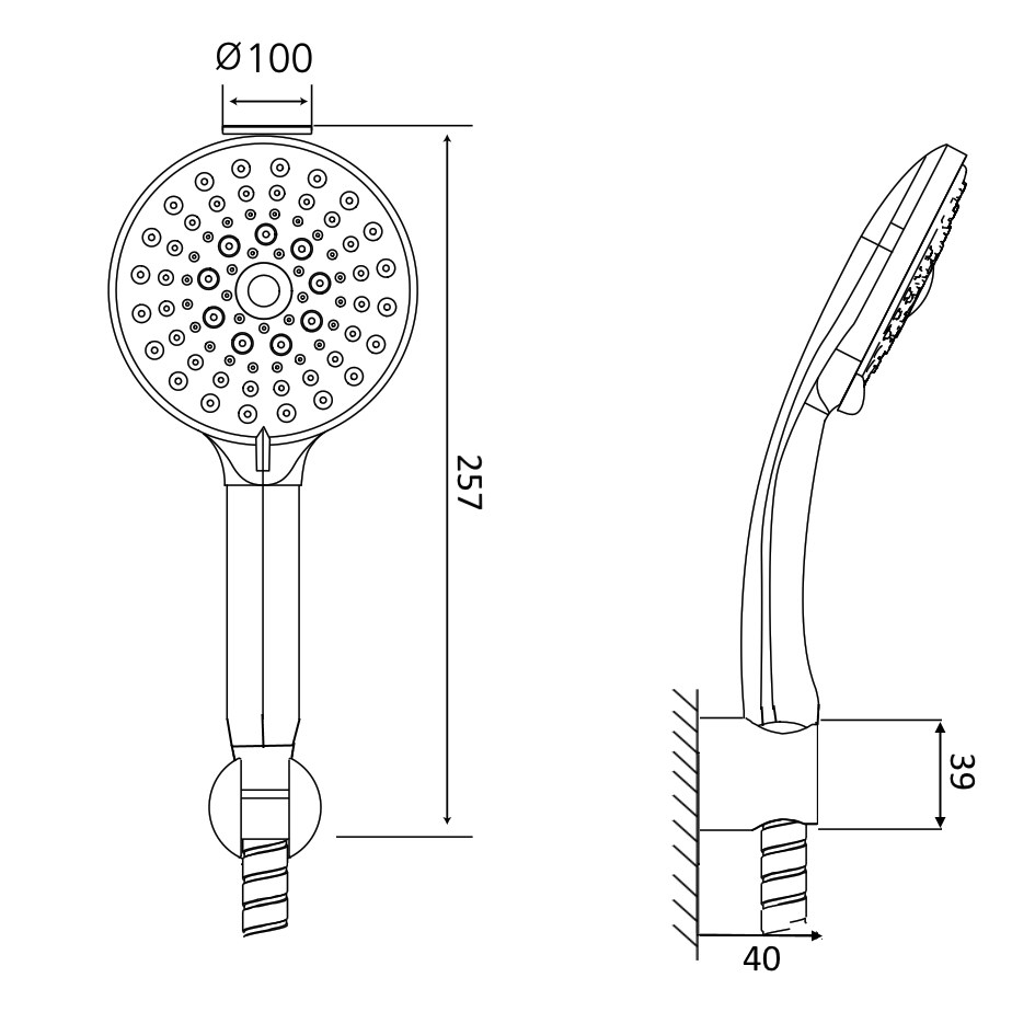 Wannenset AqvaBasic III - Handbrause 1-strahlig, easyclean - Wandhalter - Kunststoff-Brauseschlauch 1250 mm × 1/2″ × 1/2″ Konus - chrom Wannenset AqvaBasic III - Handbrause 1-strahlig, easyclean - Wandhalter - Kunststoff-Brauseschlauch 1250 mm × 1/2″ × 1/2″ Konus - chrom