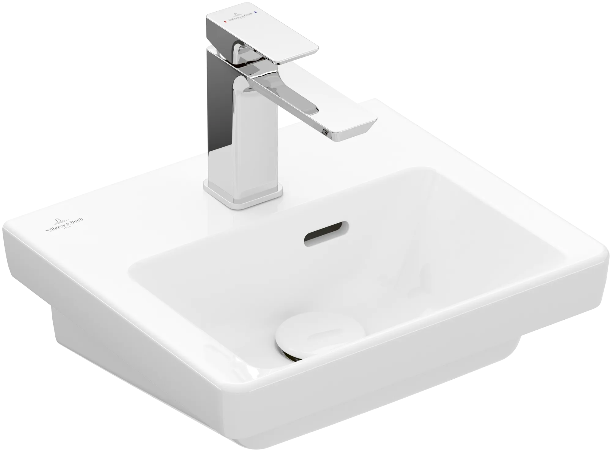 Villeroy & Boch Handwaschbecken „Subway 3.0“ 370 × 305 × 130 mm, ohne Hahnlochbohrung, Hahnlochposition mittig in Weiß Alpin Villeroy & Boch Handwaschbecken „Subway 3.0“ 370 × 305 × 130 mm, ohne Hahnlochbohrung, Hahnlochposition mittig in Weiß Alpin