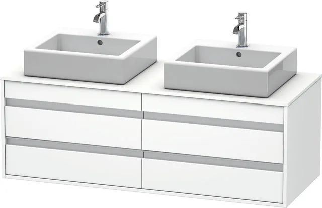 Duravit Waschtischunterschrank wandhängend „Ketho“ 140 × 49,6 × 55 cm Weiß Matt Duravit Waschtischunterschrank wandhängend „Ketho“ 140 × 49,6 × 55 cm Weiß Matt