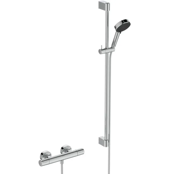 Gleitstangekombination „CerathermT25N“, Befestigung verdeckt in Chrom Gleitstangekombination „CerathermT25N“, Befestigung verdeckt in Chrom