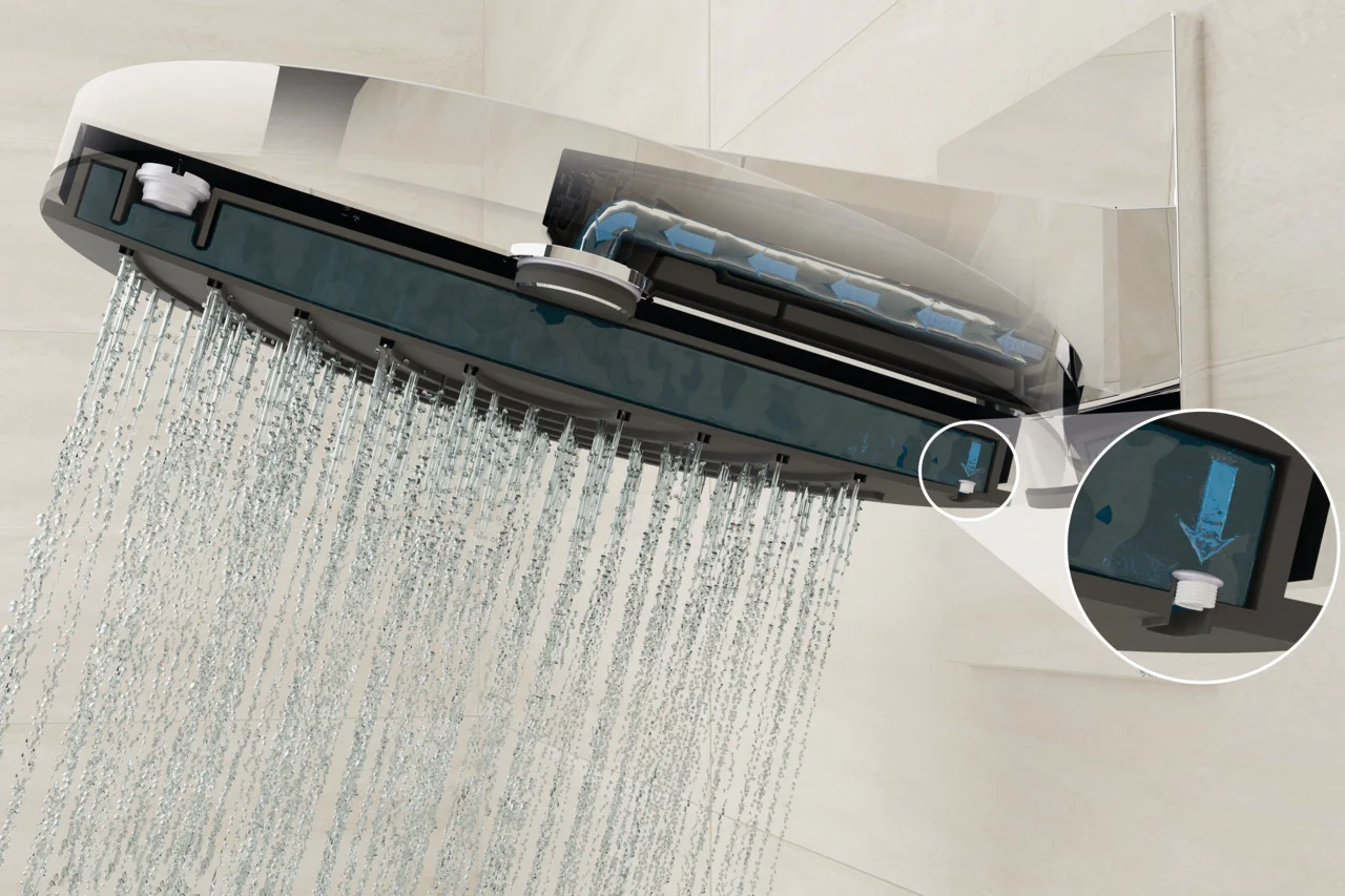 Hansgrohe Pulsify S Kopfbrause 260 mm, 2 Strahlarten, PowderRain & Intense PowderRain, Mattweiß, Wandanschluss für iBox universal