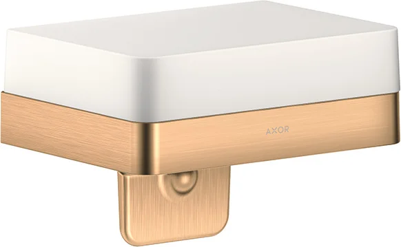 Hansgrohe AXOR Universal Softsquare Lotionspender Brushed Bronze, 180 ml, Dosiermenge 0,5 ml, Wandmontage, Bohrabstand 108 mm, Durchmesser Bohrloch 6 mm
