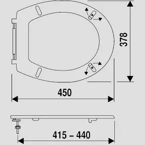 WC-Sitz 4002 (abumed pur) ohne Deckel mit Welle, seniorengerecht
