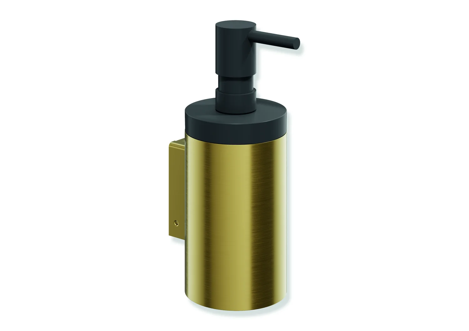 HEWI Seifenspender System 162, PVD gold gebürstet, 70 mm Ø, 182 mm hoch, 85 mm tief, Füllmenge ca. 200 ml