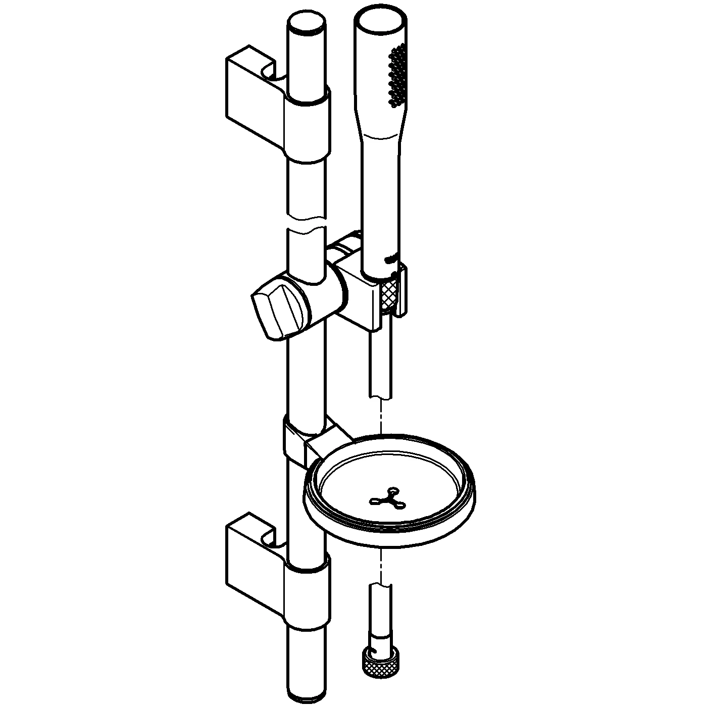 Brausestangenset Euphoria Cosmopolitan Stick 27368, 1 Strahlart, 9,5 l/min Durschflusskonstanthalter, Brausestange 900 mm, Ablage, chrom