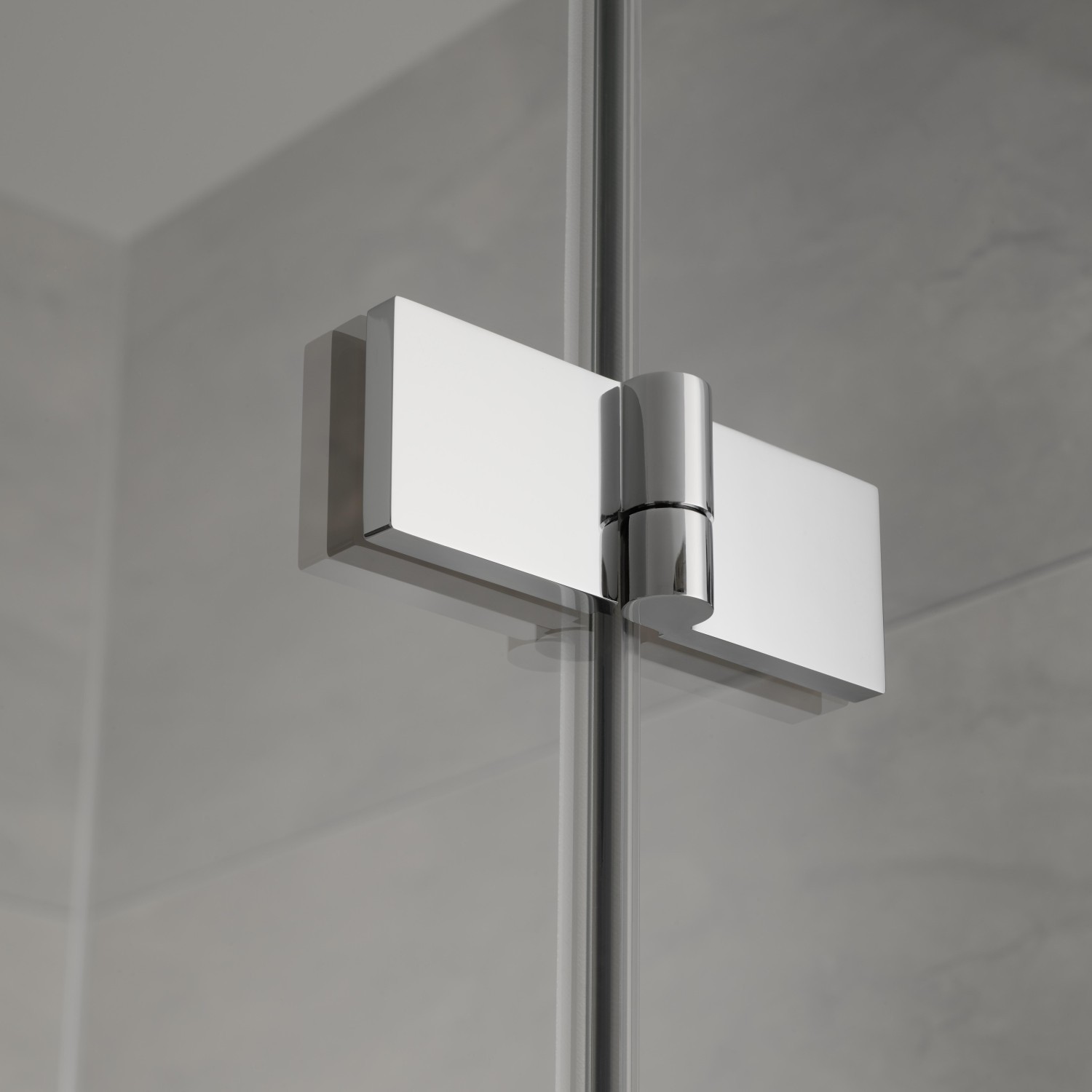 HSK teilgerahmte Drehtür an Nebenteil „Atelier Plan“ für verkürzte Seitenwand Glas Carré, Profile Chromoptik (Alu Hochglanz poliert), Sondergröße HSK teilgerahmte Drehtür an Nebenteil „Atelier Plan“ für verkürzte Seitenwand Glas Carré, Profile Chromoptik (Alu Hochglanz poliert), Sondergröße