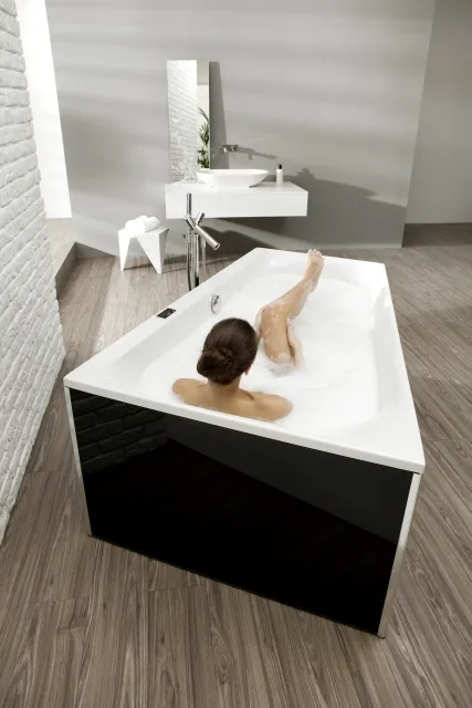 Hoesch Badewanne „Thasos“ trapez 175 × 110 cm, links in Weiß
