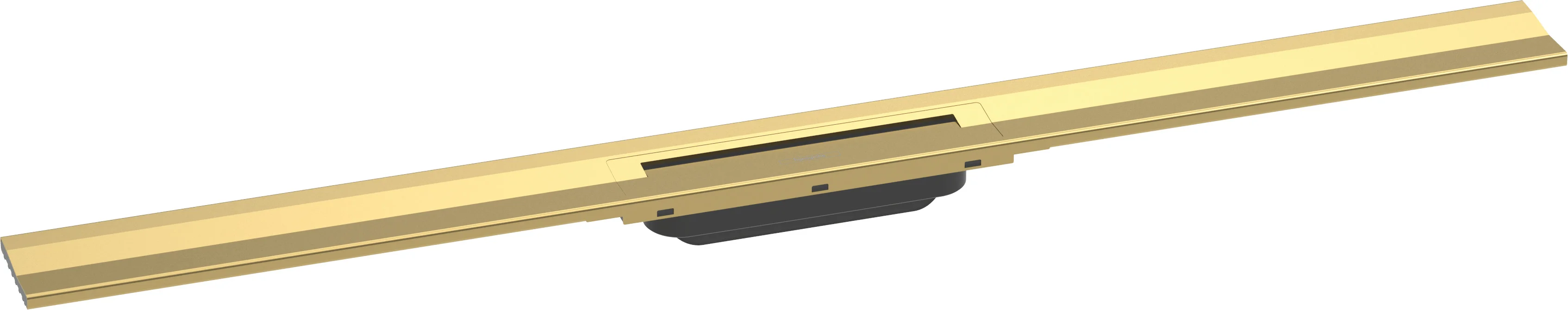Hansgrohe RainDrain Flex Duschrinne 1000 mm, Polished Gold Optic, wandangebunden, höhenverstellbar um 10 mm, bis zu 60 l/min Ablaufleistung