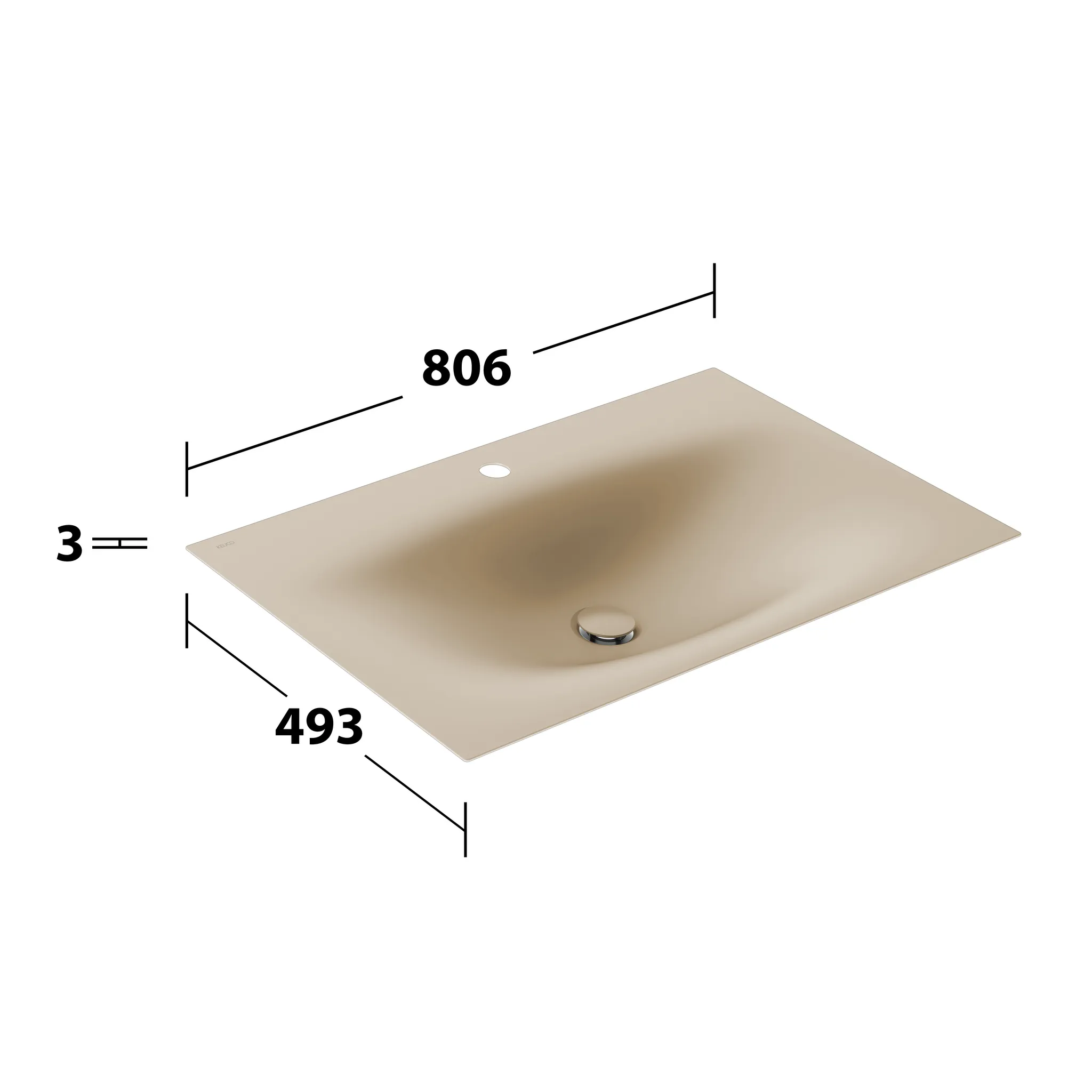 KEUCO EDITION 11 ART Emaille-Waschtisch 806x4x493 sand KEUCO EDITION 11 ART Emaille-Waschtisch 806x4x493 sand