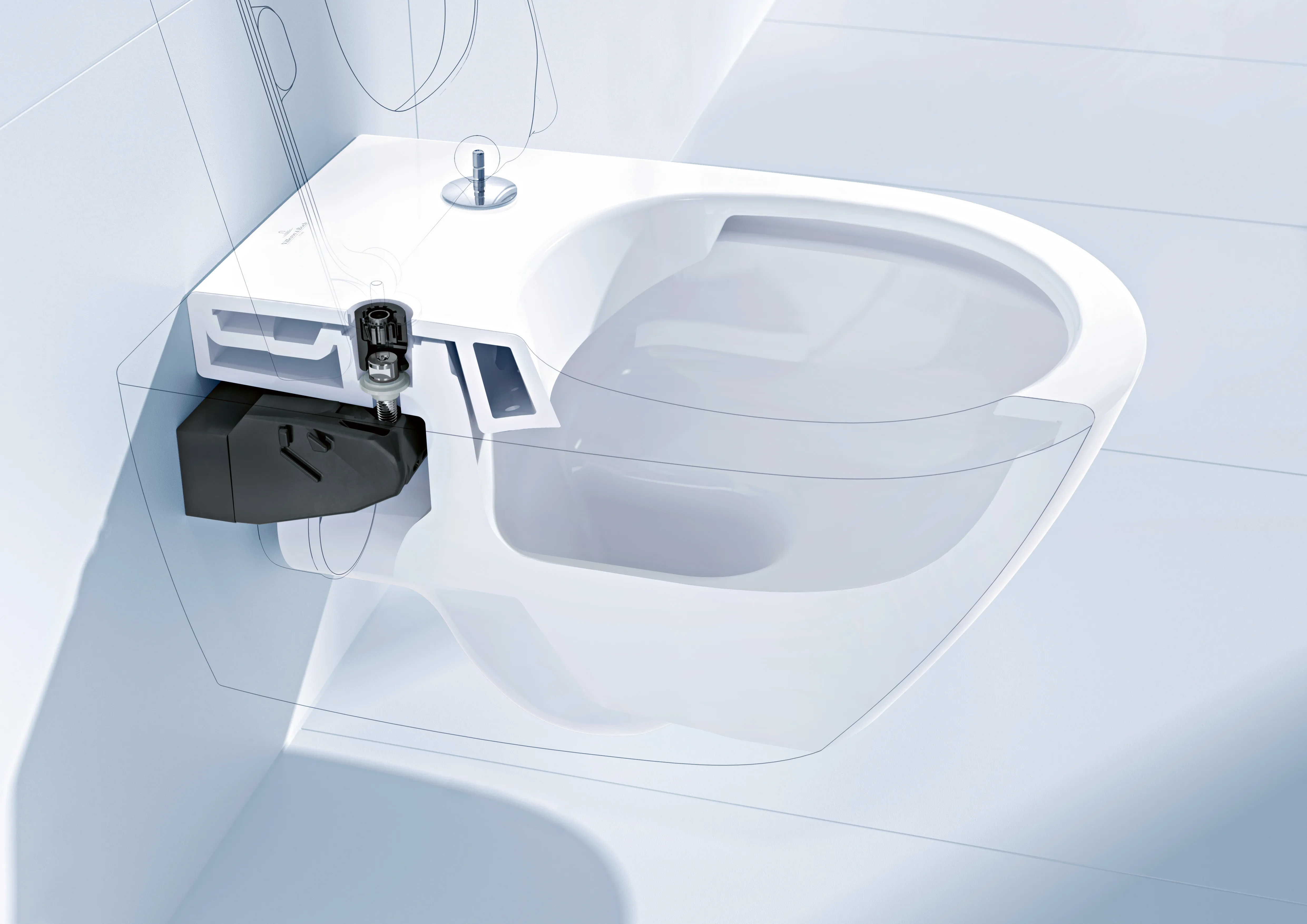 Wand-Tiefspül-WC DirectFlush „Venticello“ mit DirektFlush, Spülrandlos 37,5 × 33 × 56 cm in Stone White, ohne Spülrand Wand-Tiefspül-WC DirectFlush „Venticello“ mit DirektFlush, Spülrandlos 37,5 × 33 × 56 cm in Stone White, ohne Spülrand