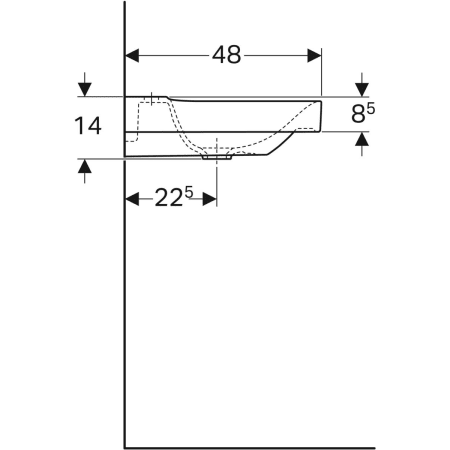 Wandwaschtisch mit Ablagefläche „Xeno2“, rechteckig, Ablagefläche rechts 90 × 48 cm in weiß alpin mit KeraTect® Wandwaschtisch mit Ablagefläche „Xeno2“, rechteckig, Ablagefläche rechts 90 × 48 cm in weiß alpin mit KeraTect®