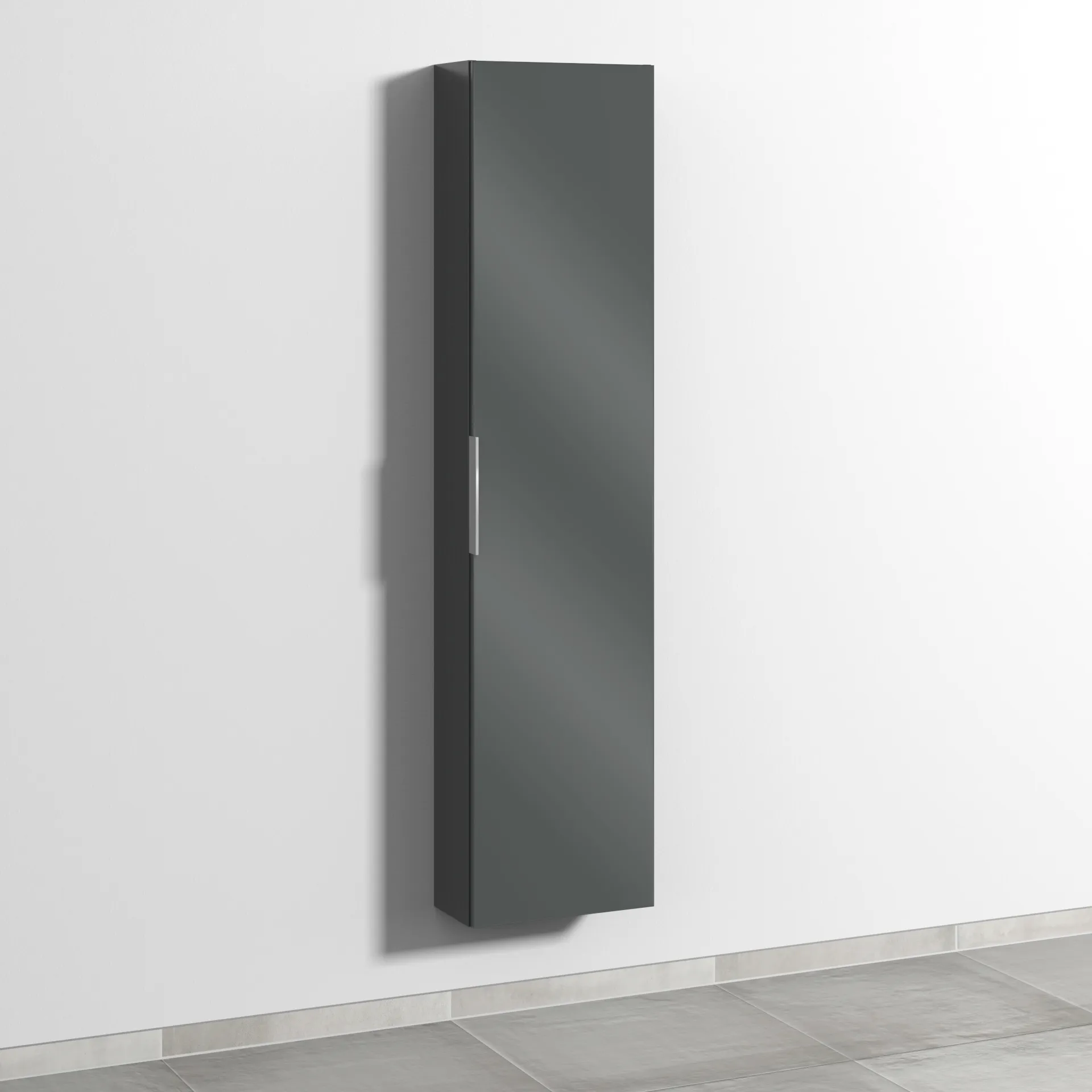 Sanipa Hochschrank „3way“ 400 × 1700 × 199 mm Anschlag rechts, in Anthrazit (glanz), Anschlag rechts