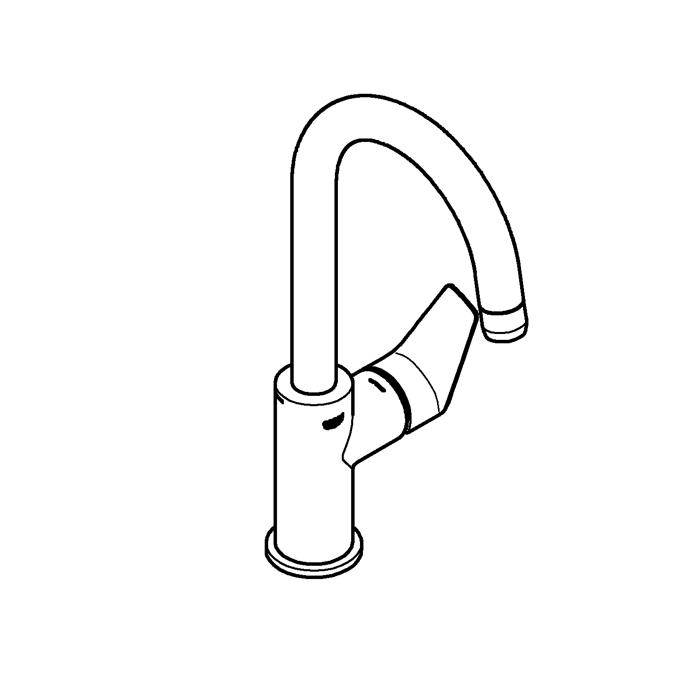 Einhand-Waschtischbatterie BauEdge 23911_1, L-Size, Einlochmontage, Temperaturbegrenzer, EcoJoy 5,7 l/min Mousseur, schwenkbarer Rohrauslauf, glatter Körper, Push-open Ablaufgarnitur aus Kunststoff 1 1/4″, chrom