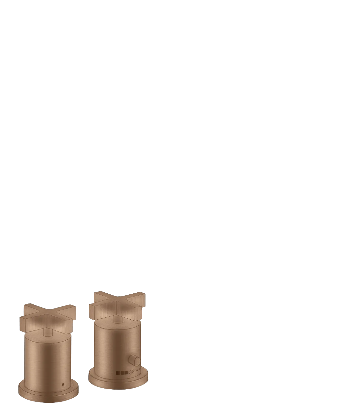 Hansgrohe AXOR Citterio 2-Loch Wannenrandarmatur mit Thermostat und Kreuzgriffen, Brushed Red Gold