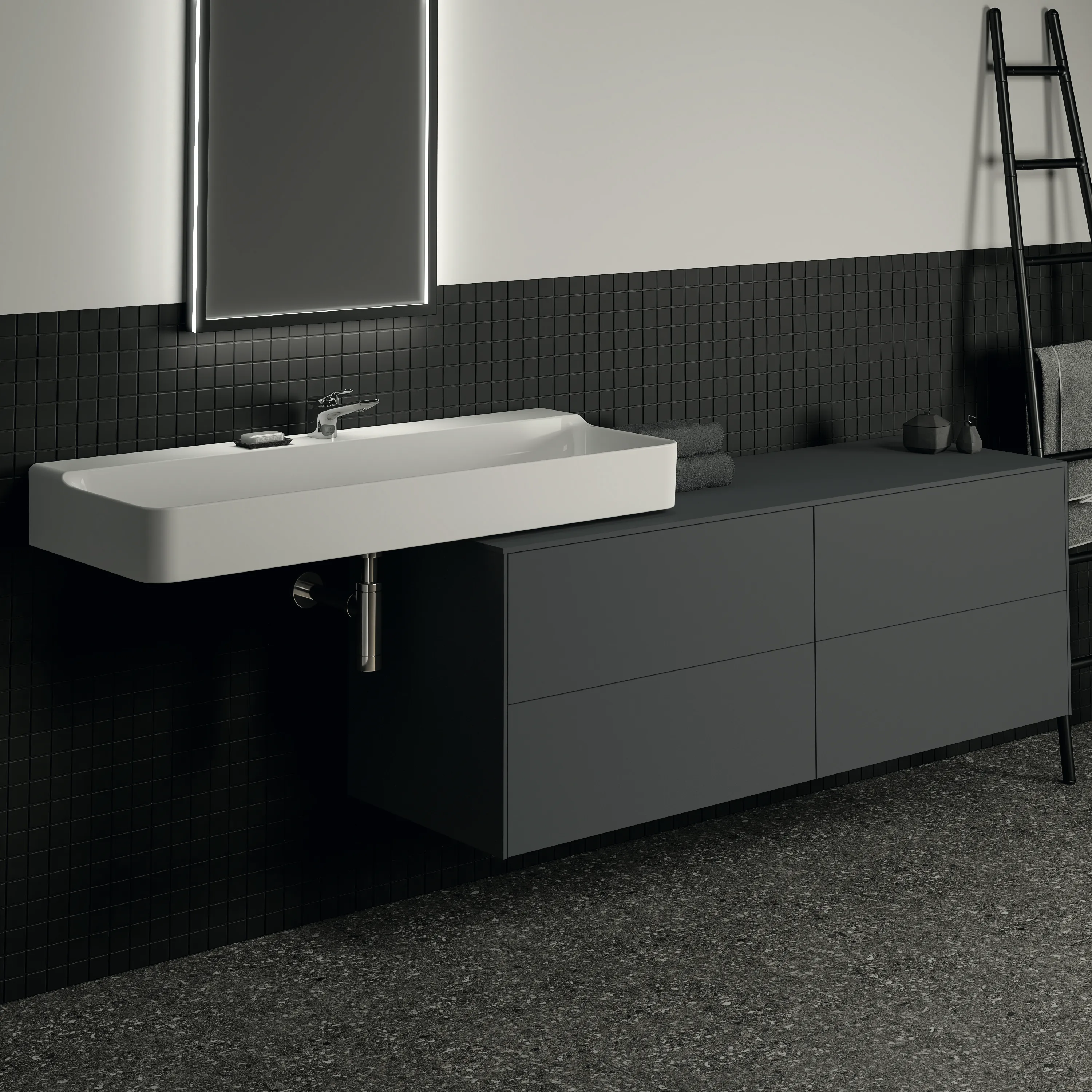 Ideal Standard Waschtischunterschrank Conca, 4 Auszüge, Anthrazit Ideal Standard Waschtischunterschrank Conca, 4 Auszüge, Anthrazit