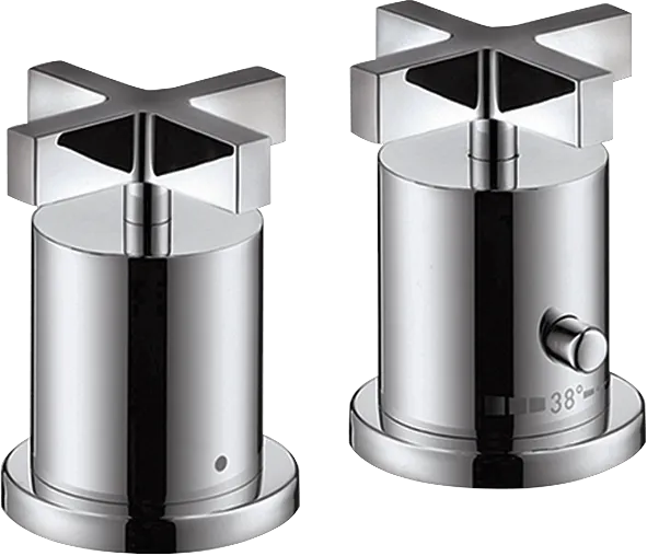 Hansgrohe AXOR Citterio 2-Loch Wannenrandarmatur mit Thermostat und Kreuzgriffen, Chrom Farbe: Chrom Hansgrohe AXOR Citterio 2-Loch Wannenrandarmatur mit Thermostat und Kreuzgriffen, Chrom Farbe: Chrom