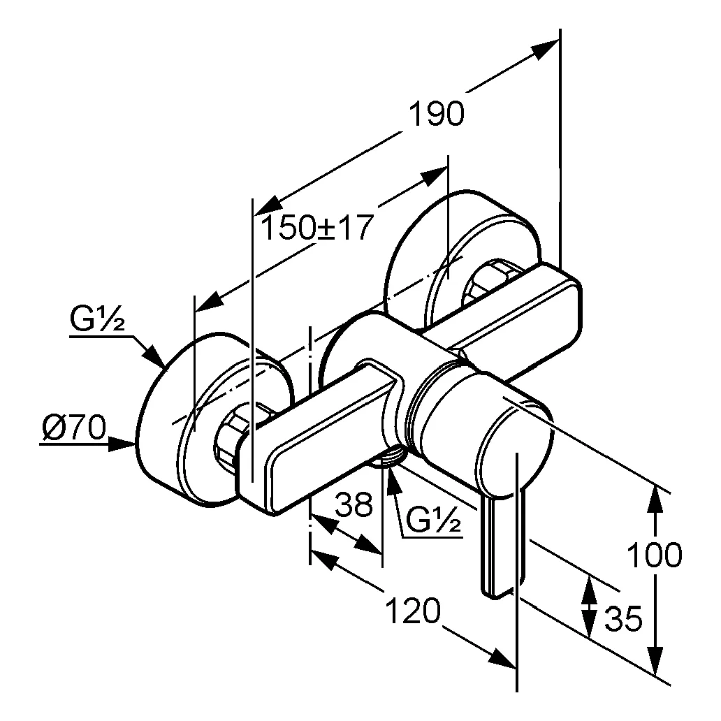 Kludi ZENTA Brause-Einhandmischer DN 15 chrom