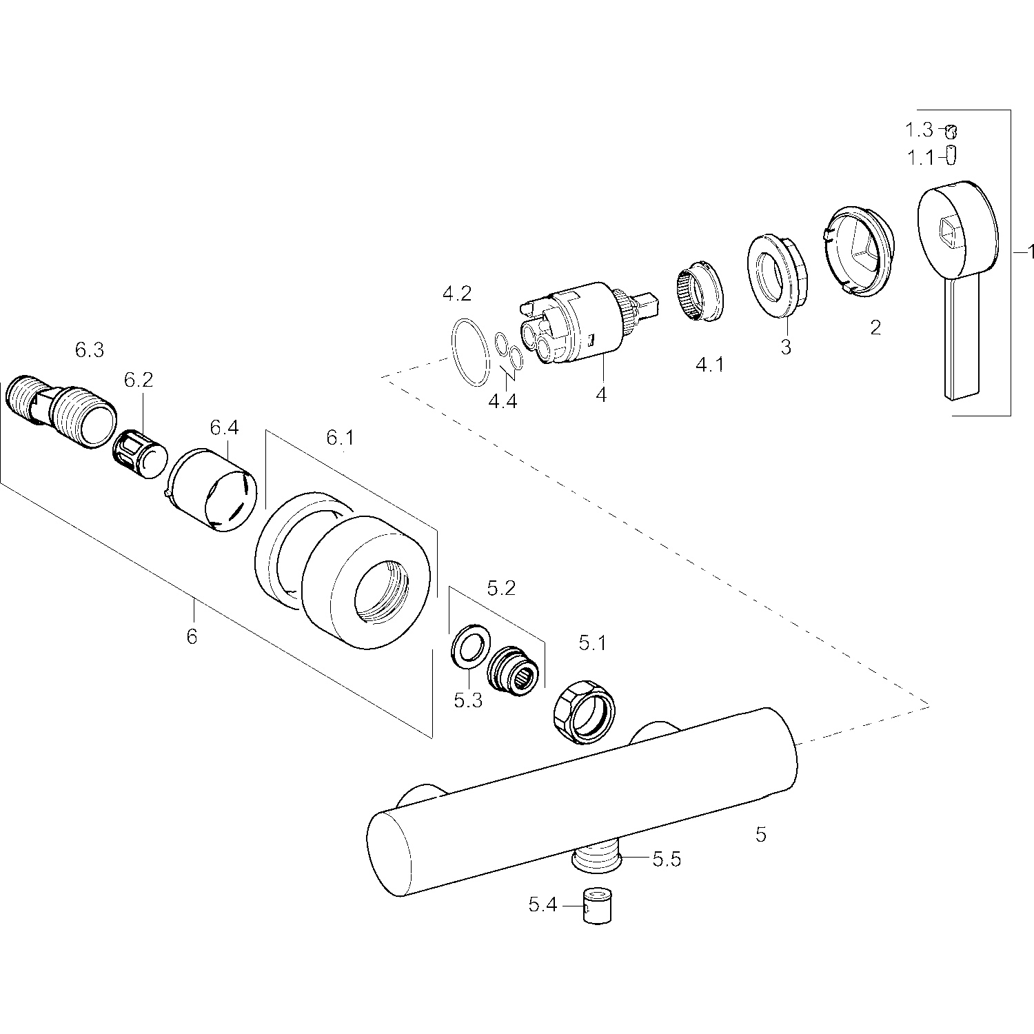 HA Einhebelmischer Brausebatterie HANSALOFT 5771 DN15 Chrom