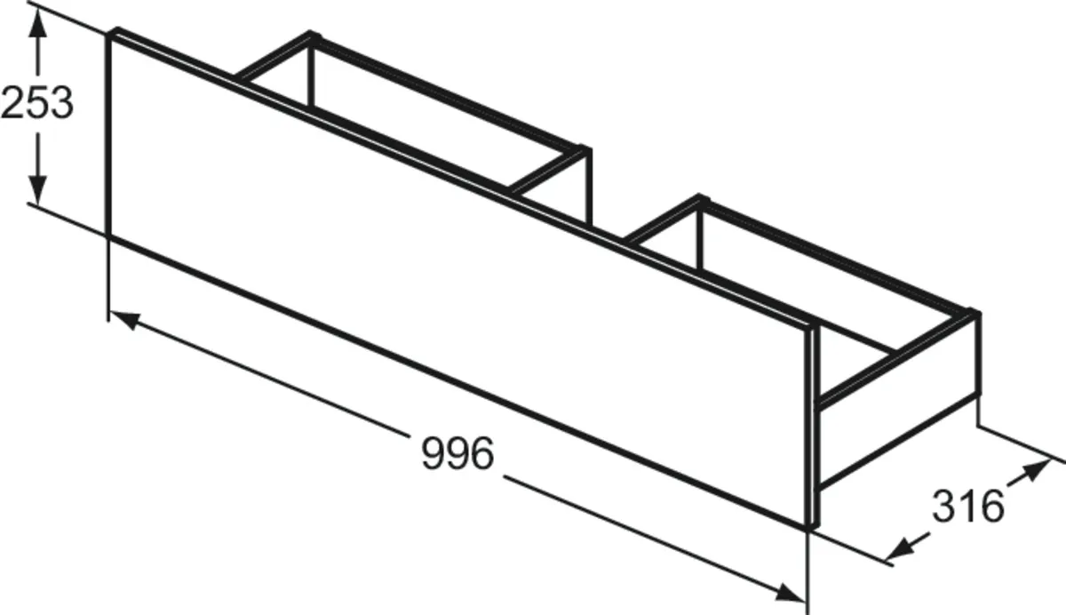 Ideal Standard Eurovit+ Schublade 100 cm Nussbaum geflammt Ideal Standard Eurovit+ Schublade 100 cm Nussbaum geflammt