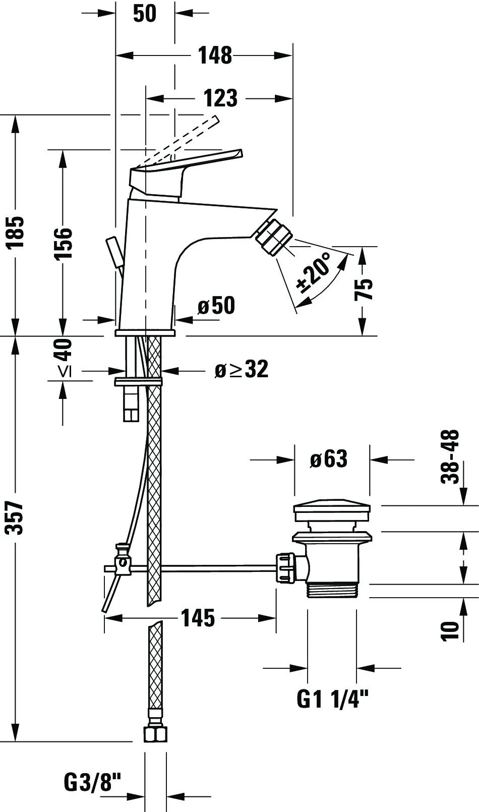 Einhebel-Bidetmischer No. 1 Einhebel-Bidetmischer No. 1