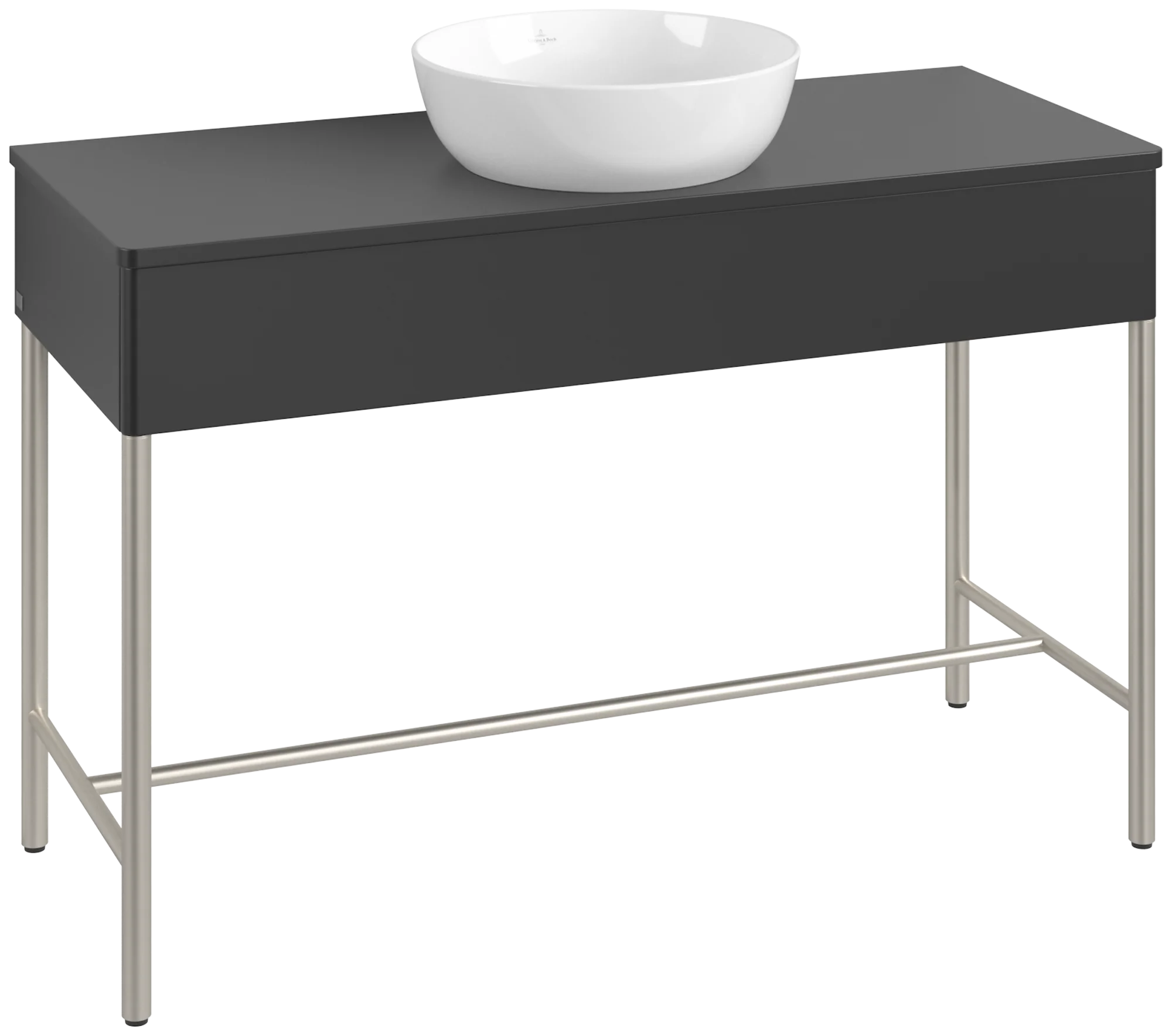 Villeroy & Boch Waschbeckenunterschrank Artis K62010, 1200x782x500mm, Black Matt Lacquer, mit Metallgestell, Push-to-open Funktion Villeroy & Boch Waschbeckenunterschrank Artis K62010, 1200x782x500mm, Black Matt Lacquer, mit Metallgestell, Push-to-open Funktion