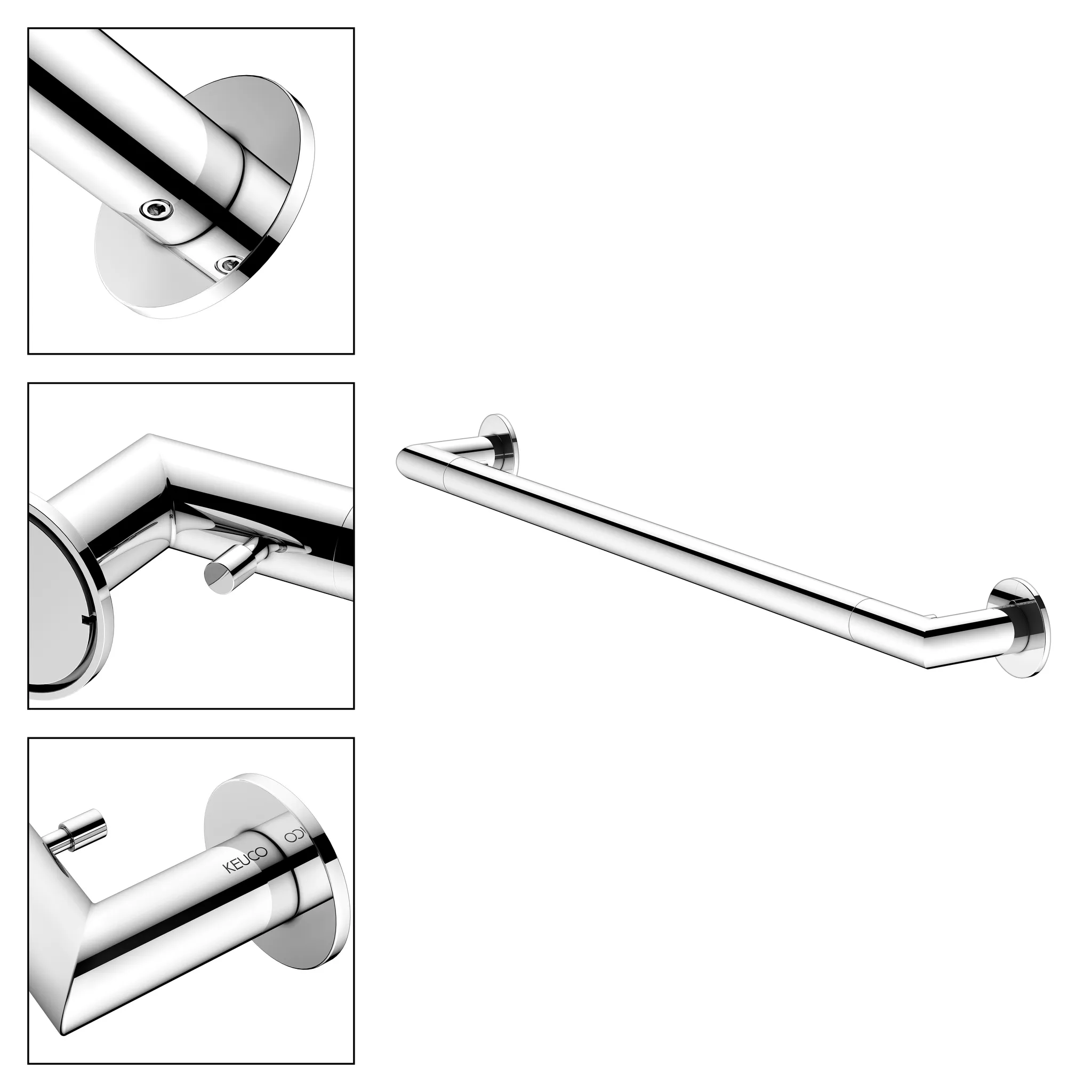 REVA 12801010600 Badetuchhalter mit integriertem Haken 600 mm verchromt