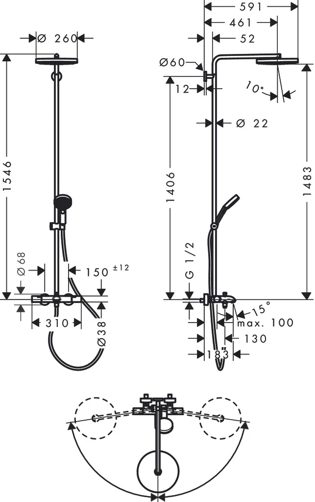 Hansgrohe Duschsystem „Pulsify S Puro“