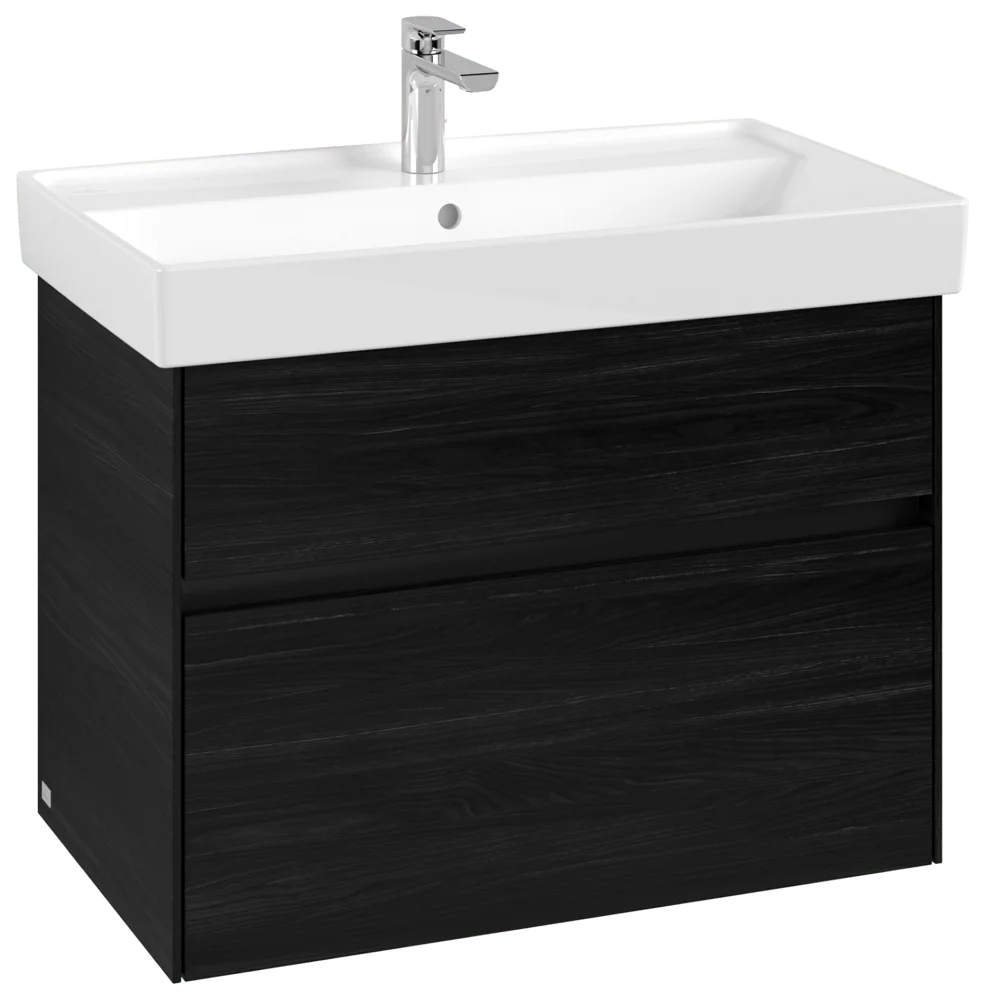 Villeroy & Boch Waschbeckenunterschrank Collaro C01000, 754 x 546 x 444 mm, Black Oak, mit SoftClosing und integrierten Aluminiumgriffen Villeroy & Boch Waschbeckenunterschrank Collaro C01000, 754 x 546 x 444 mm, Black Oak, mit SoftClosing und integrierten Aluminiumgriffen