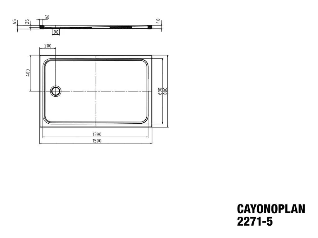 Kaldewei rechteck Duschwanne „Cayonoplan“ 800 × 1500 mm ohne Oberflächenbeschichtung, mit Antislip Secure Plus, in alpinweiß Kaldewei rechteck Duschwanne „Cayonoplan“ 800 × 1500 mm ohne Oberflächenbeschichtung, mit Antislip Secure Plus, in alpinweiß