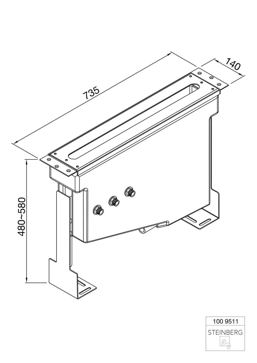 Serie 100 Montagegestell mit Montageplatte für alle Wannenrandarmaturen 73,5 x 58 x 14 cm Serie 100 Montagegestell mit Montageplatte für alle Wannenrandarmaturen 73,5 x 58 x 14 cm
