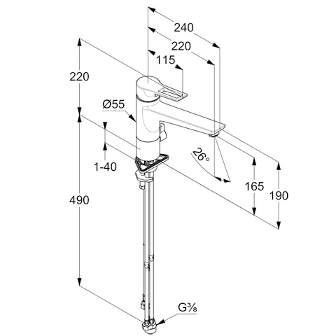 Kludi MIX Spültisch-Multi-EHM DN 15 Bügelhebel Niederdruck chrom