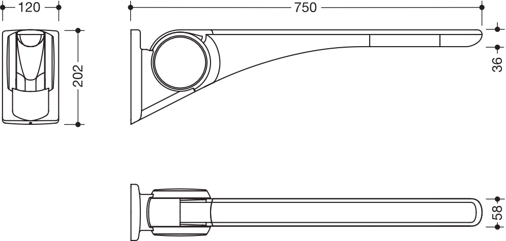 HEWI Stützklappgriff „Serie 802 LifeSystem“