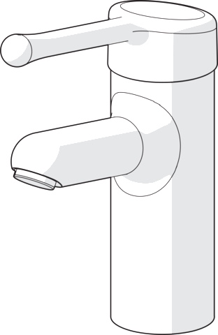 Einhand-Waschtischarmatur Bedienungshebel lang „Medipro“ Ausladung 120 mm in Chrom Einhand-Waschtischarmatur Bedienungshebel lang „Medipro“ Ausladung 120 mm in Chrom
