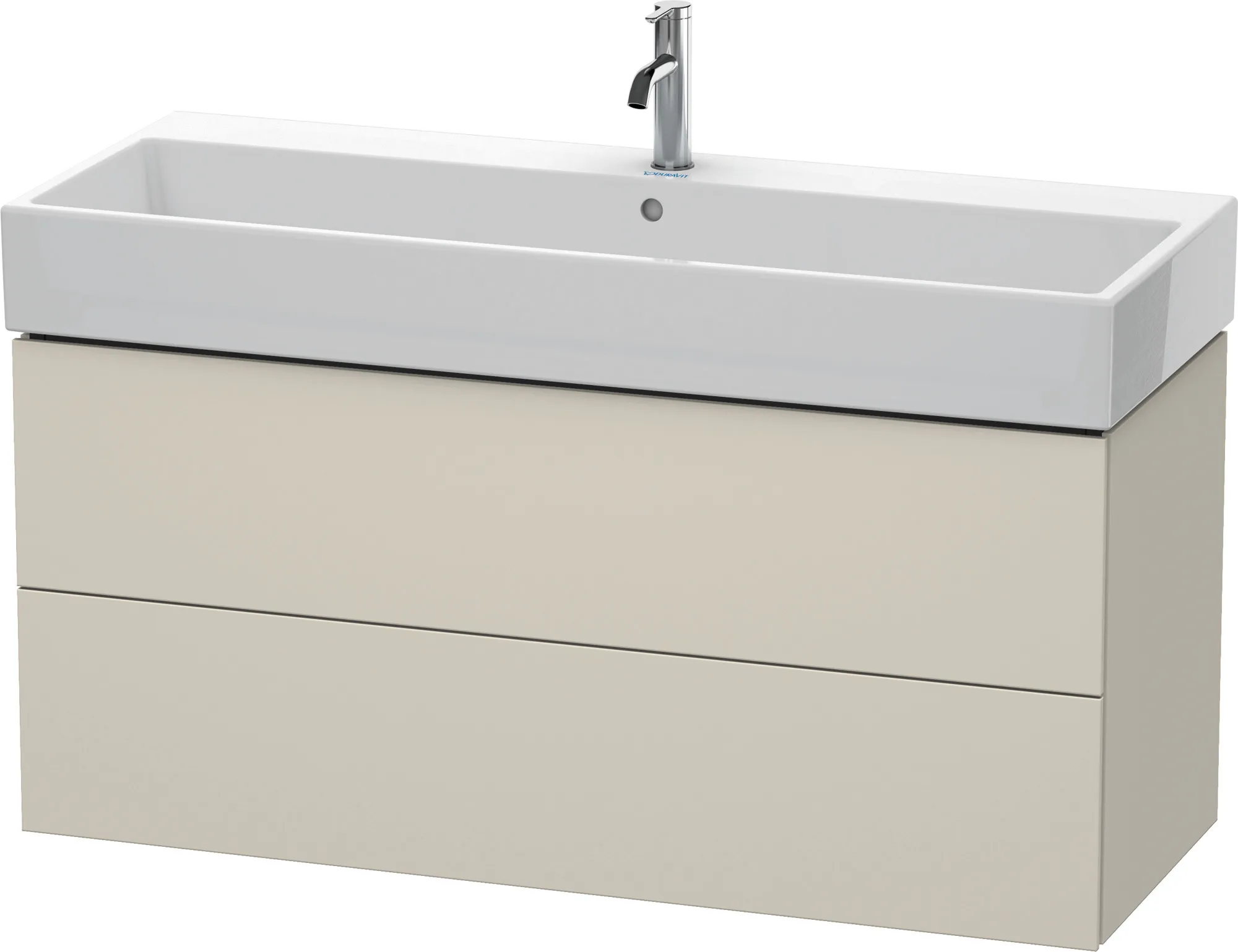 Duravit Waschtischunterschrank wandhängend „L-Cube“ 118,4 × 54,4 × 45,9 cm Taupe Supermatt