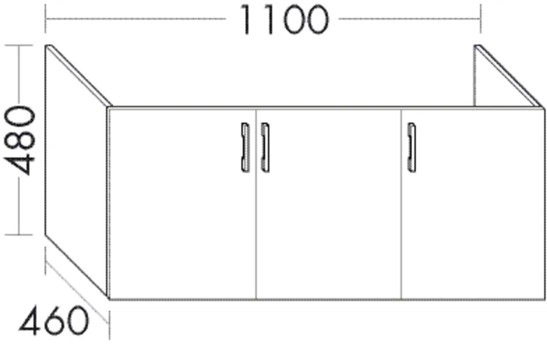 Burgbad Waschtischunterschrank Sys30, 110 cm breit, 48 cm hoch, 46 cm tief, 3 Türen, 1 feste Mittelseite Burgbad Waschtischunterschrank Sys30, 110 cm breit, 48 cm hoch, 46 cm tief, 3 Türen, 1 feste Mittelseite