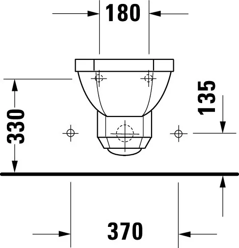 Duravit Wand-Bidet „1930“, Befestigung sichtbar 36 × 58,5 × 34,5 cm Duravit Wand-Bidet „1930“, Befestigung sichtbar 36 × 58,5 × 34,5 cm