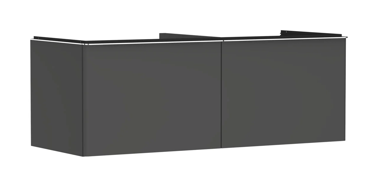 Hansgrohe Xelu Q Waschtischunterschrank Diamantgrau Matt, 1360x540 mm, 2 Schubkästen, verchromte Griffe, SoftClose, vormontiert