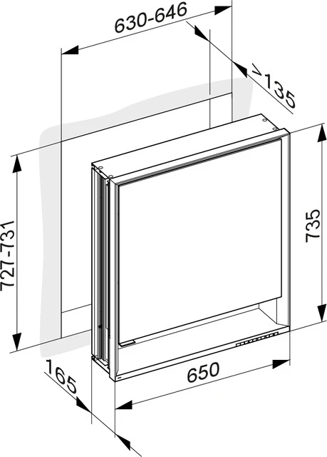 Royal Lumos 14311171101 Spiegelschrank Royal Lumos Wandeinbau/Anschlag rechts 650 × 735 × 165 mm silber-eloxiert