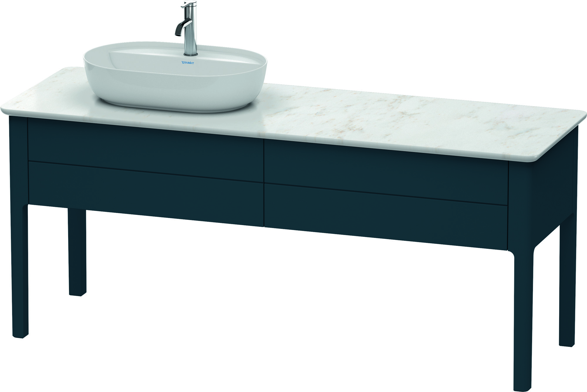 Duravit Waschtischunterschrank bodenstehend „Luv“ 173,3 × 74,3 × 57 cm in Nachtblau Seidenmatt