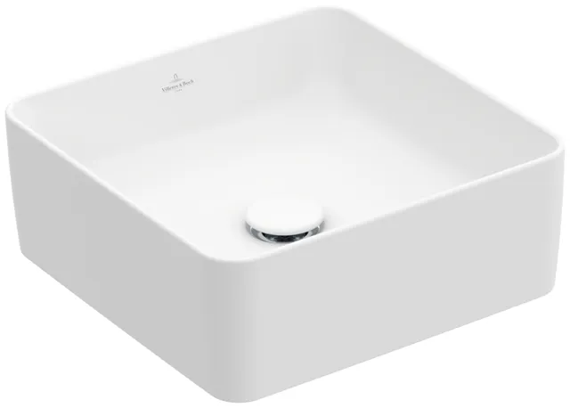 Villeroy & Boch Aufsatzwaschtisch quadrat aus TitanCeram „Collaro“ 145 mm, ohne Hahnlochbohrung in Stone White Villeroy & Boch Aufsatzwaschtisch quadrat aus TitanCeram „Collaro“ 145 mm, ohne Hahnlochbohrung in Stone White