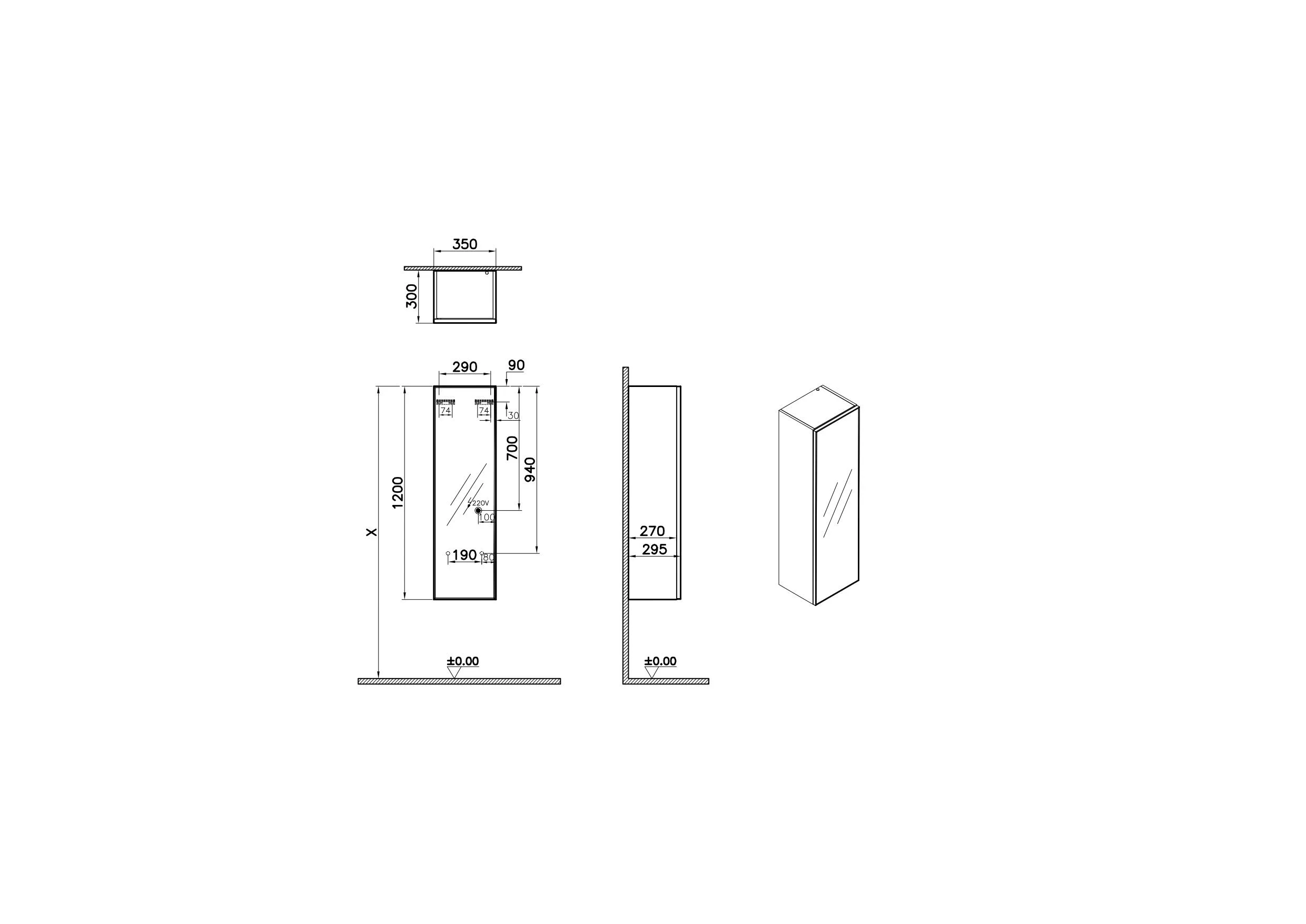 VitrA New Metropole Edge LED-Halbhochschrank, 35 x 30 x 120 cm, Eiche Hell, Schwarz Matt, Wandmontage mit Touch-Sensor und Softclose-Glastür VitrA New Metropole Edge LED-Halbhochschrank, 35 x 30 x 120 cm, Eiche Hell, Schwarz Matt, Wandmontage mit Touch-Sensor und Softclose-Glastür