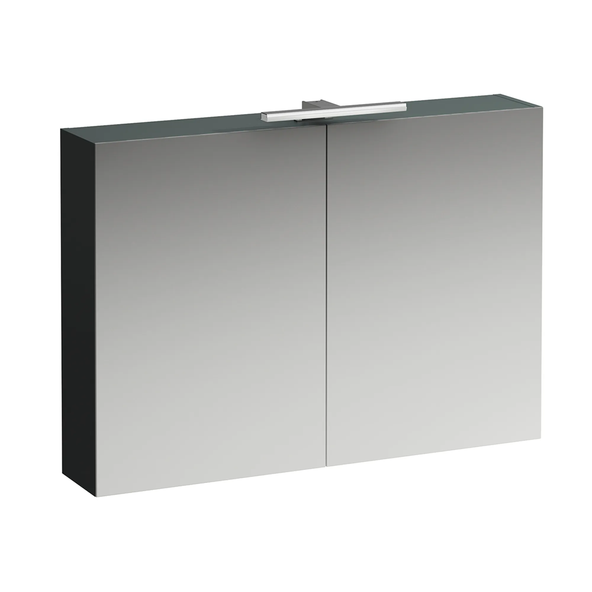 Spiegelschrank BASE LED-Beleuchtung horizontal mit Schalter mit Steckdose 185x1000x700 2 Türen weiß matt Spiegelschrank BASE LED-Beleuchtung horizontal mit Schalter mit Steckdose 185x1000x700 2 Türen weiß matt